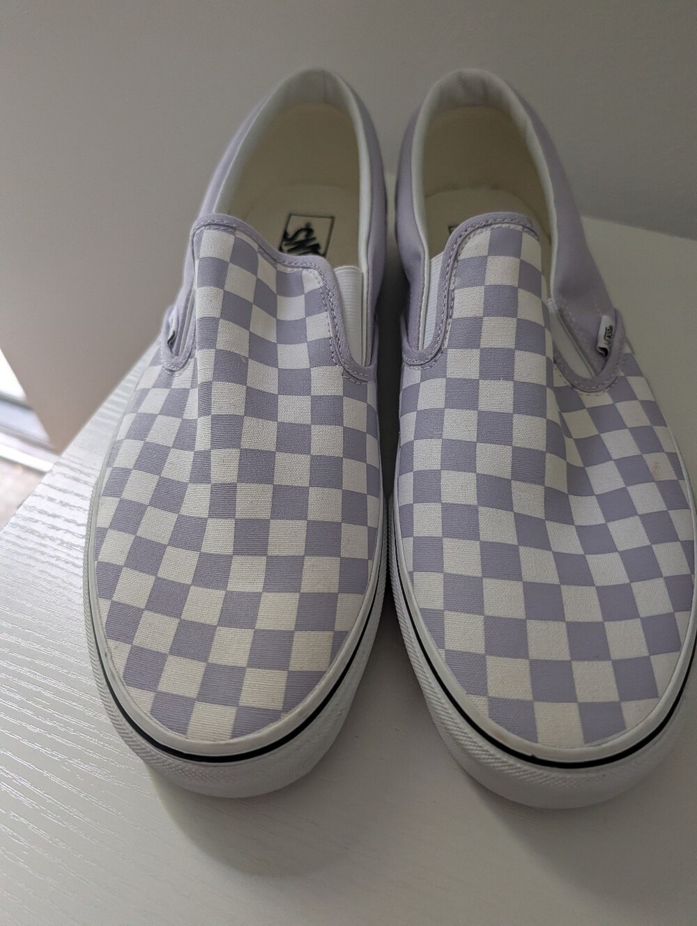 Vans Classic Checkerboard Slip-ons Lavendar Purple heather Rare men's size 13